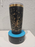 Black 20oz Tumbler with Gold Phoenix | Laser-Engraved Drinkware